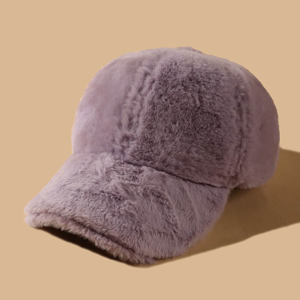 

Plush Baseball Cap, Purple