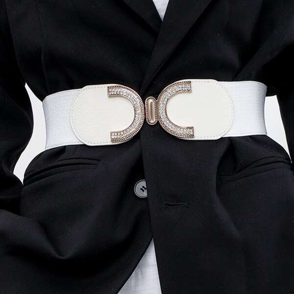 

Metal Buckle Belt, White