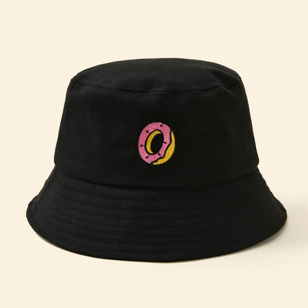 

Embroidery Decor Bucket Hat, Black