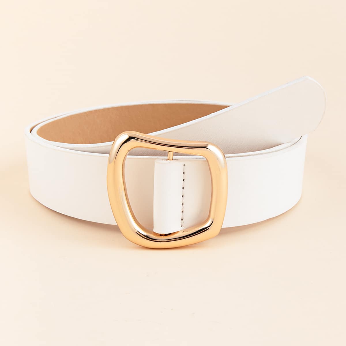 

Metal Buckle Belt, White