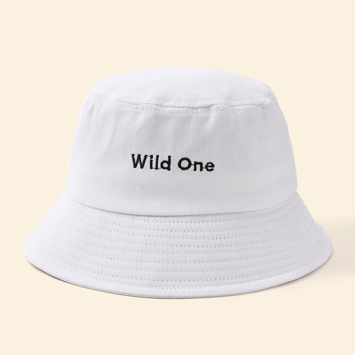 

Embroidery Decor Bucket Hat, White
