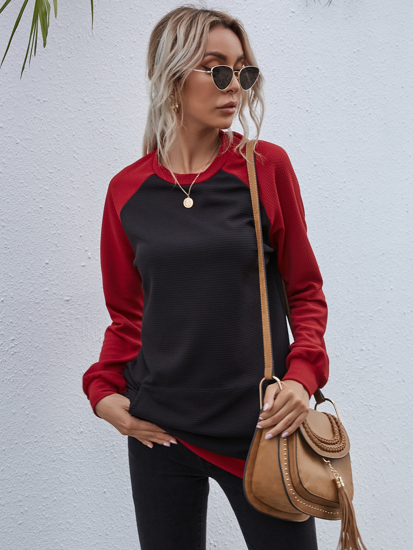 Raglan Sleeve Colorblock Sweatshirt thumbnail