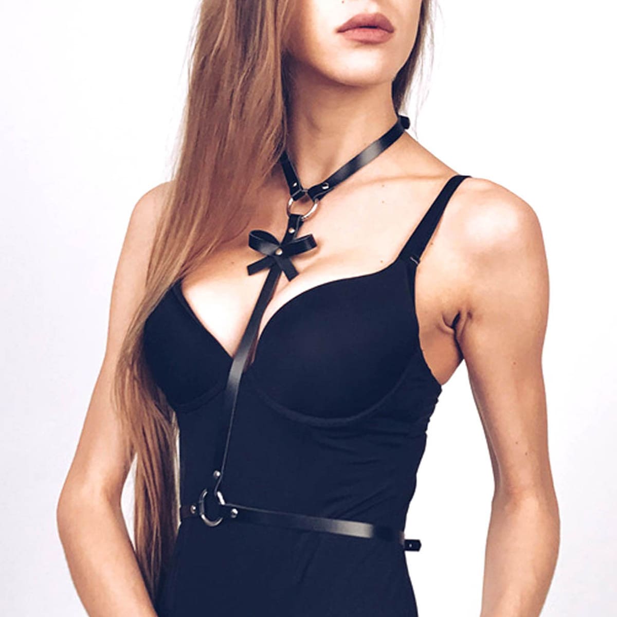 

Bow Decor Harness Belt, Black