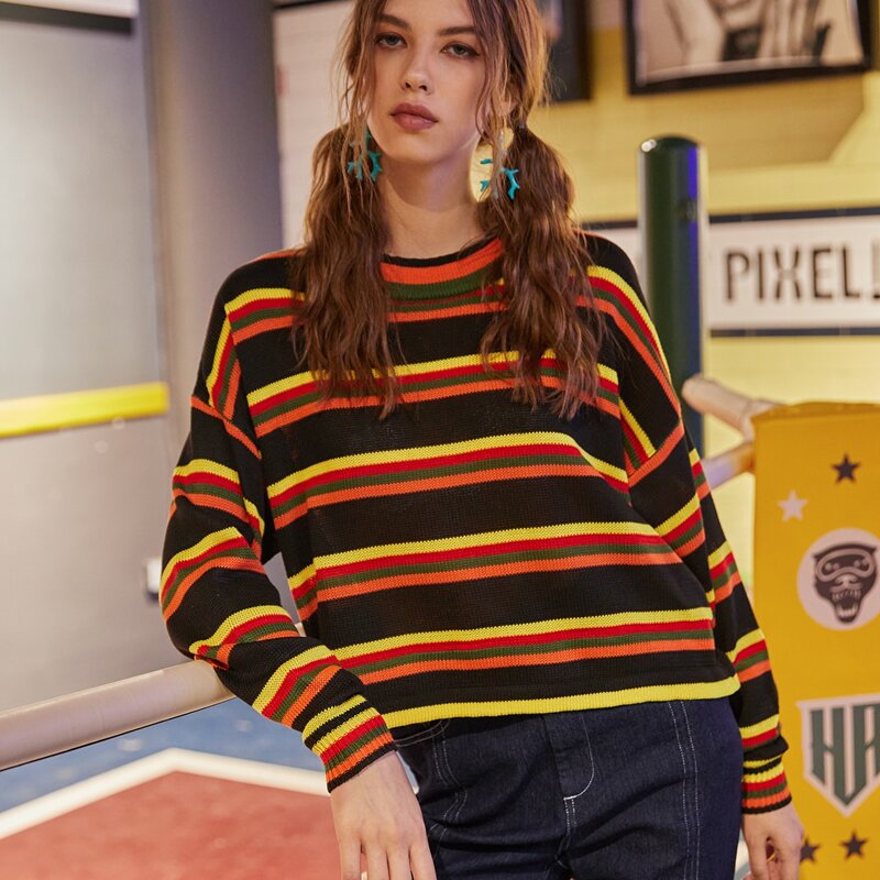 

Striped Pattern Sweater, Multicolor