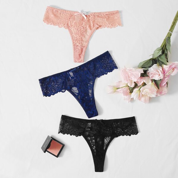 

3pack Floral Lace Panty Set, Multicolor