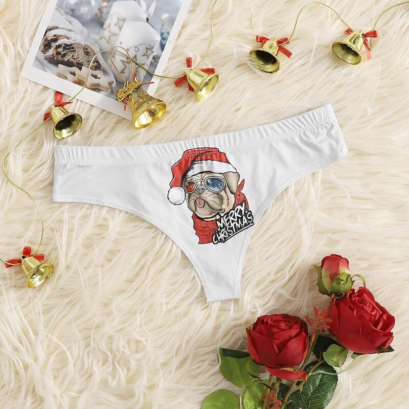

Christmas Letter & Dog Print Panty, White