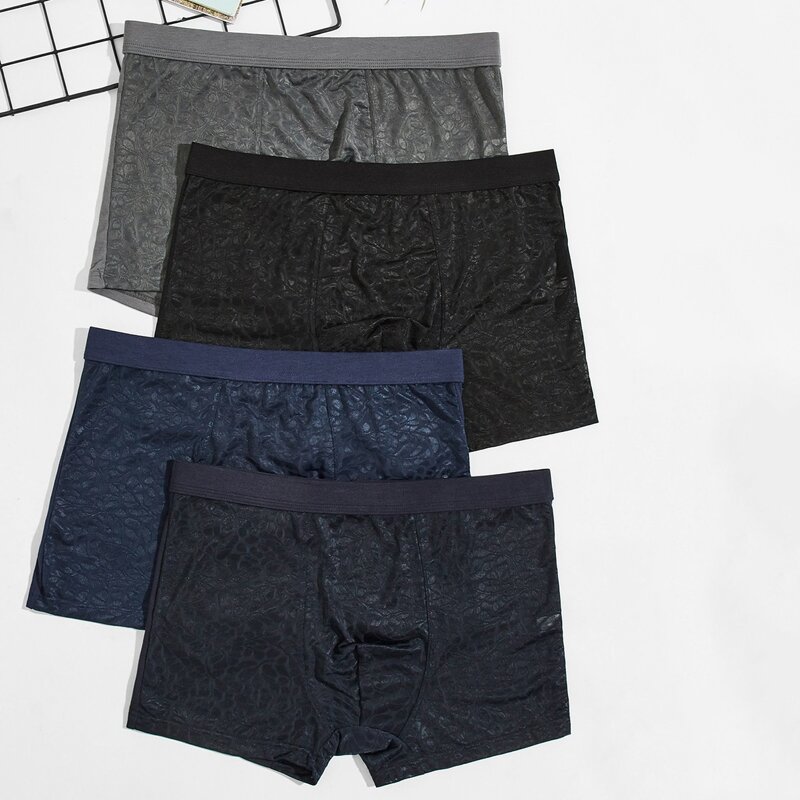 

Guys 4pcs Elastic Waist Boxer Brief, Multicolor