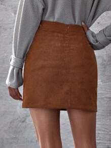 SHEIN Frenchy Váy Trọn gói màu trơn Thanh lịch - màu nâu - Xem 2
