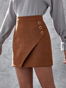 SHEIN Frenchy Váy Trọn gói màu trơn Thanh lịch - màu nâu - Xem 4