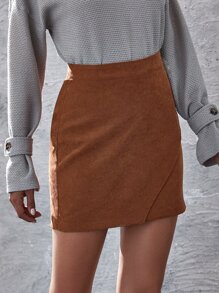 SHEIN Frenchy Váy Trọn gói màu trơn Thanh lịch - màu nâu - Xem 5