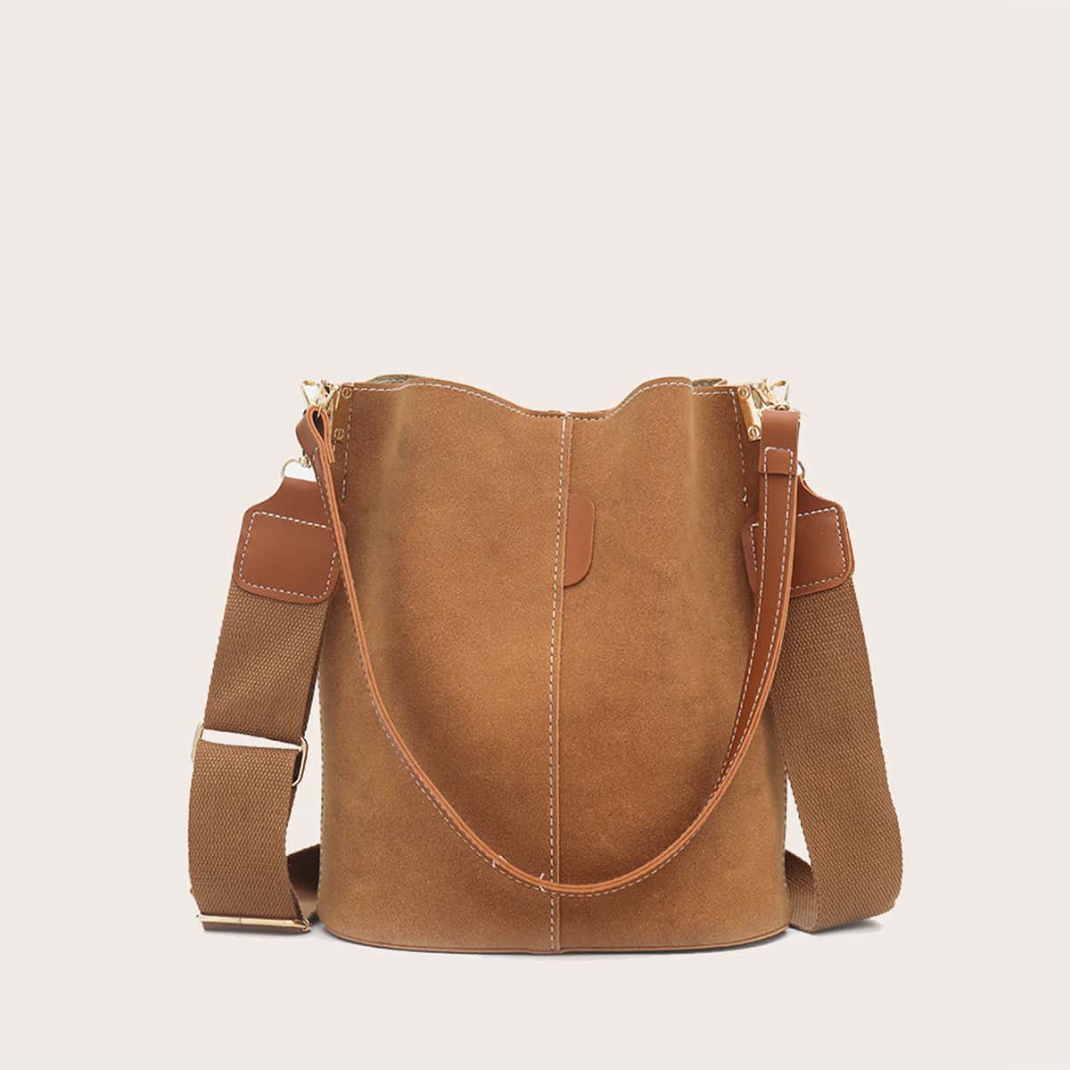

Solid Bucket Bag, Brown