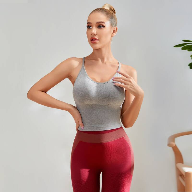 

Cut Out Back Sports Bra, Light grey