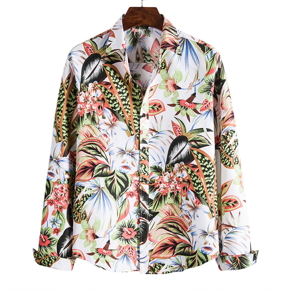 

Men Floral & Tropical Print Button Up Shirt, Multicolor