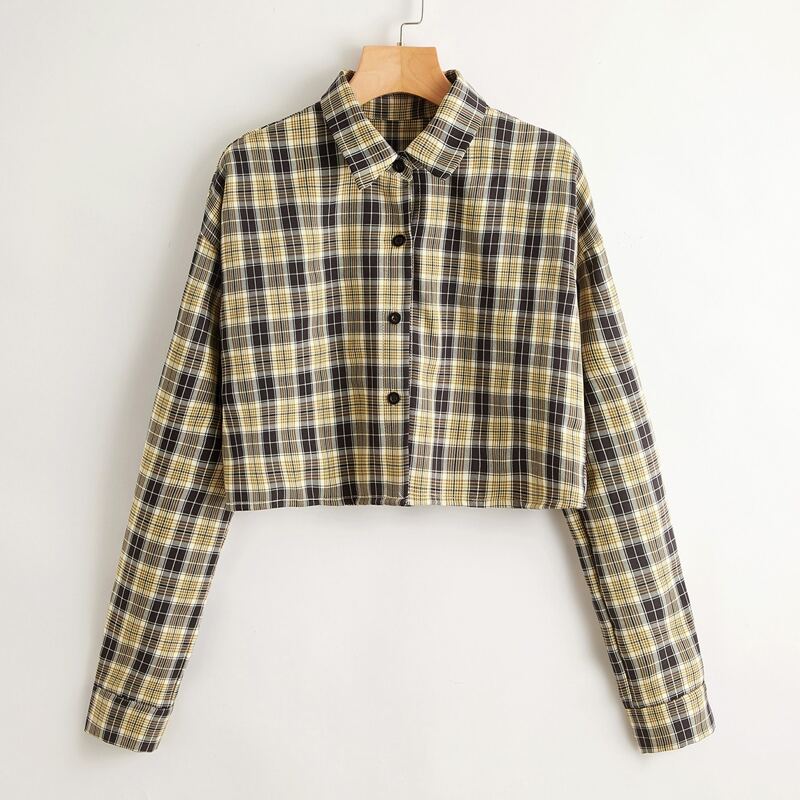 

Plaid Crop Shirt, Multicolor
