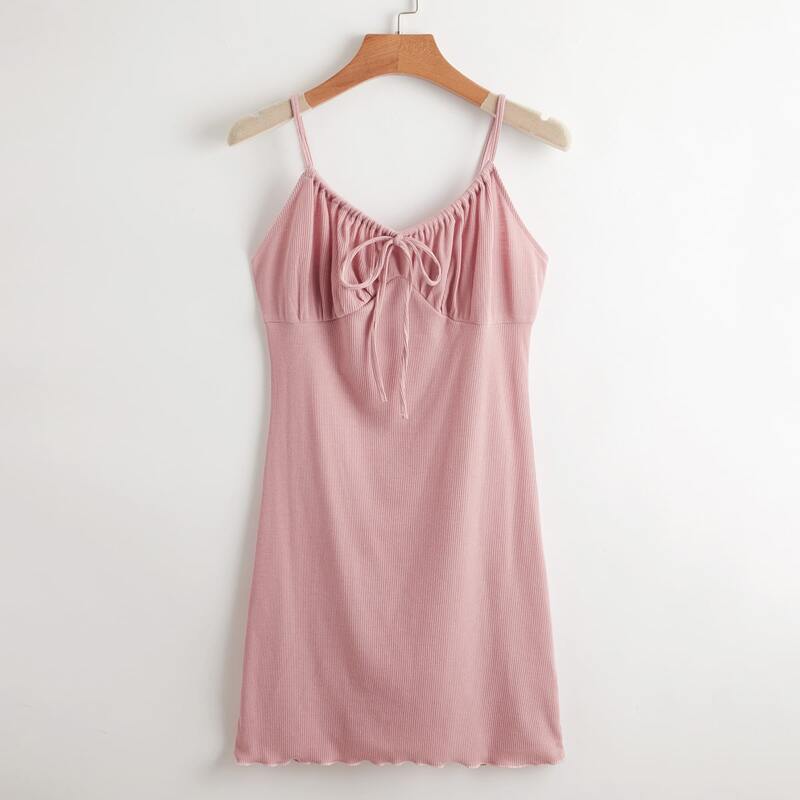

Ruched Bust Cami Dress, Baby pink