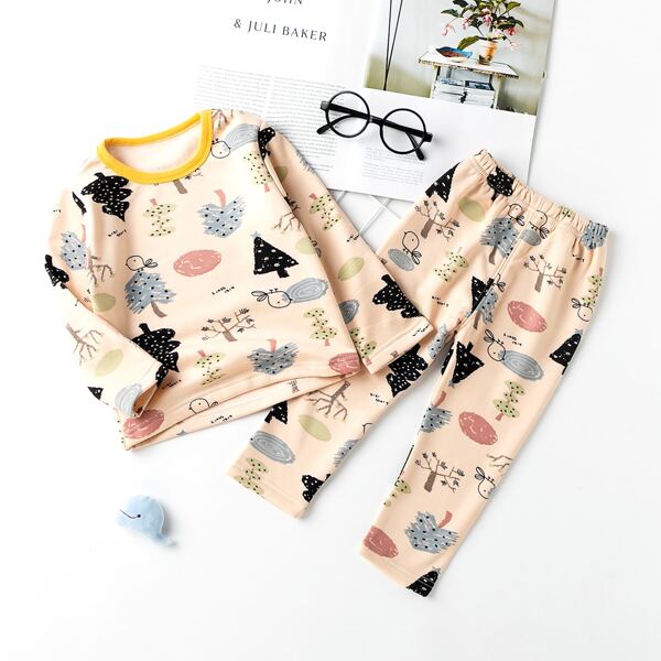 

Toddler Girls Cartoon Print Tee & Pants, Multicolor