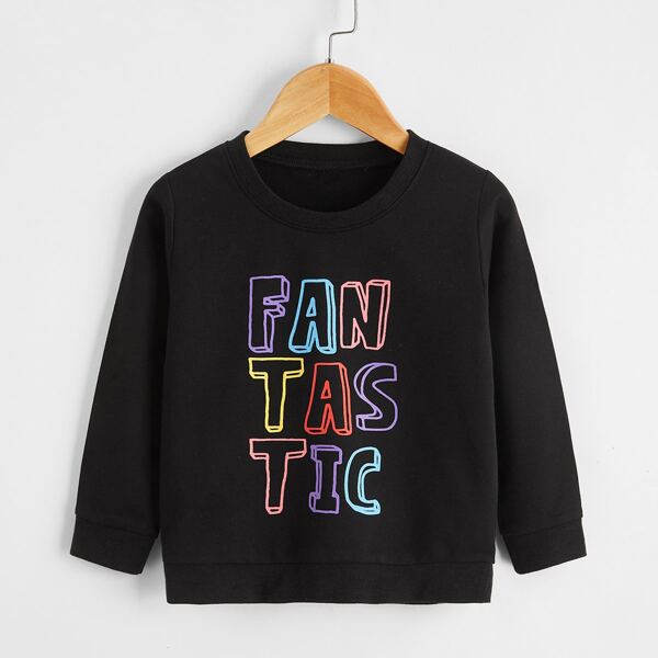 

Toddler Boys Letter Graphic Sweatshirt, Black