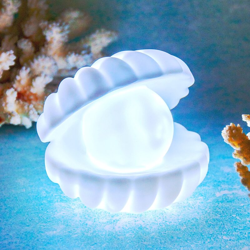 

1pc Shell Pearl Design Night Light, White