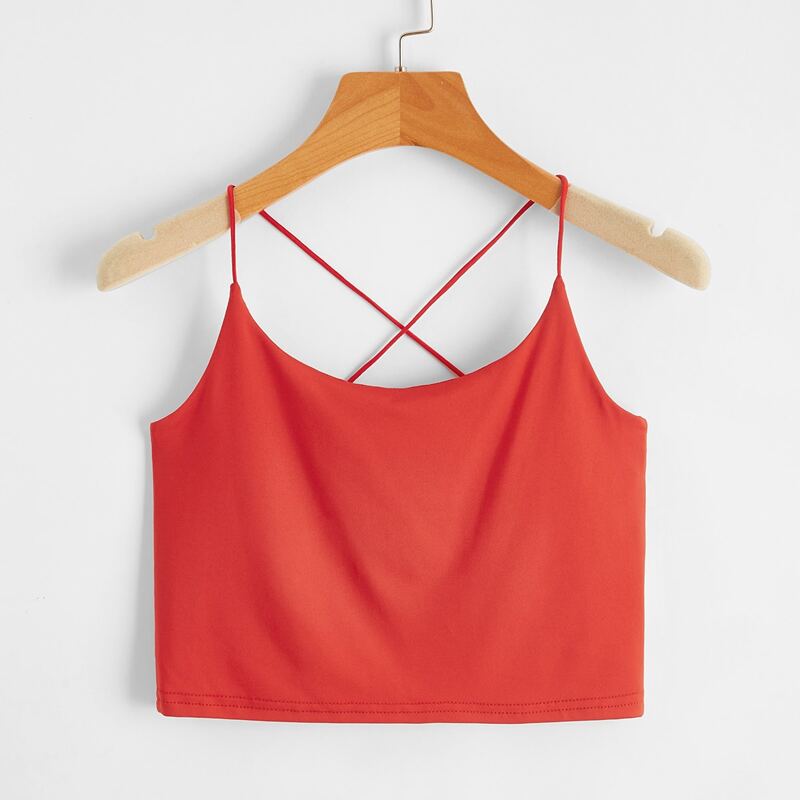 

Solid Crop Cami, Red