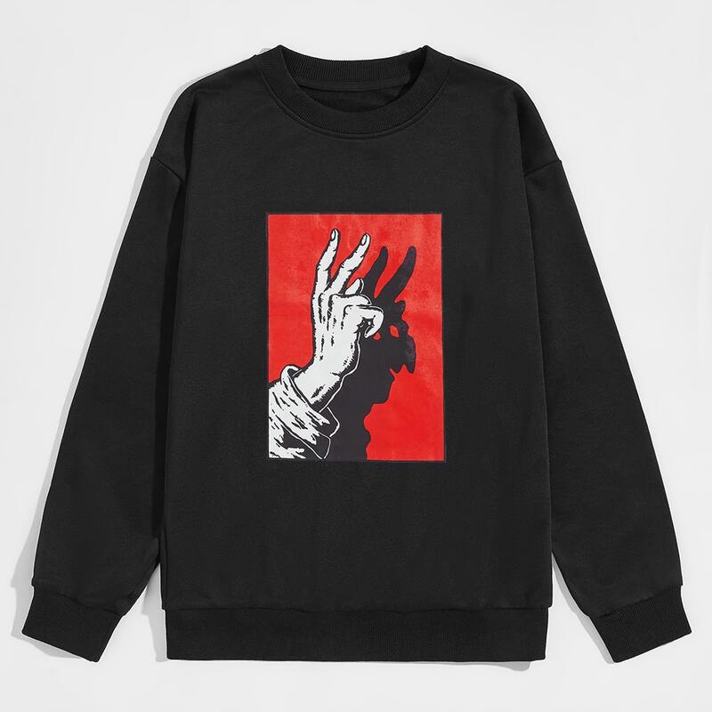 

Guys Gesture Graphic Sweatshirt, Black