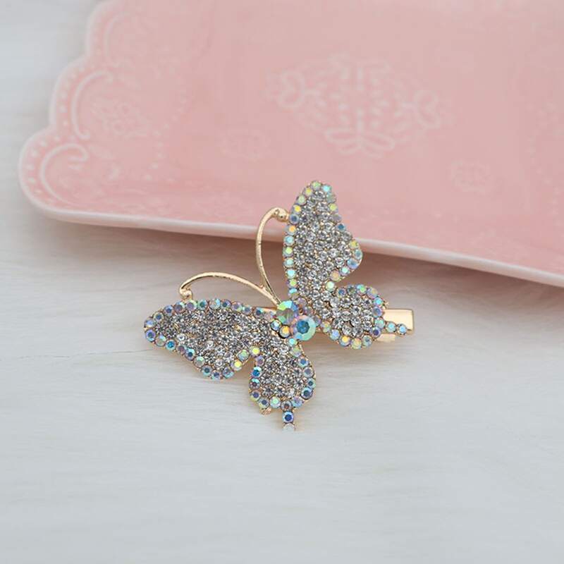 

Rhinestone Butterfly Hair Clip, Gold