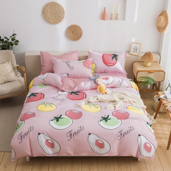 

Fruit Print Bedding Set Without Filler, Multicolor