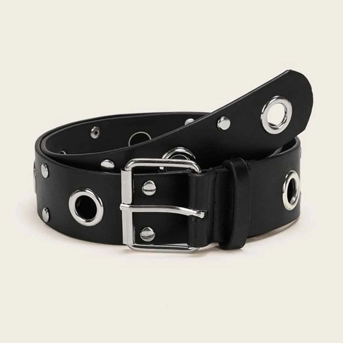 

Grommet Buckle Belt, Black