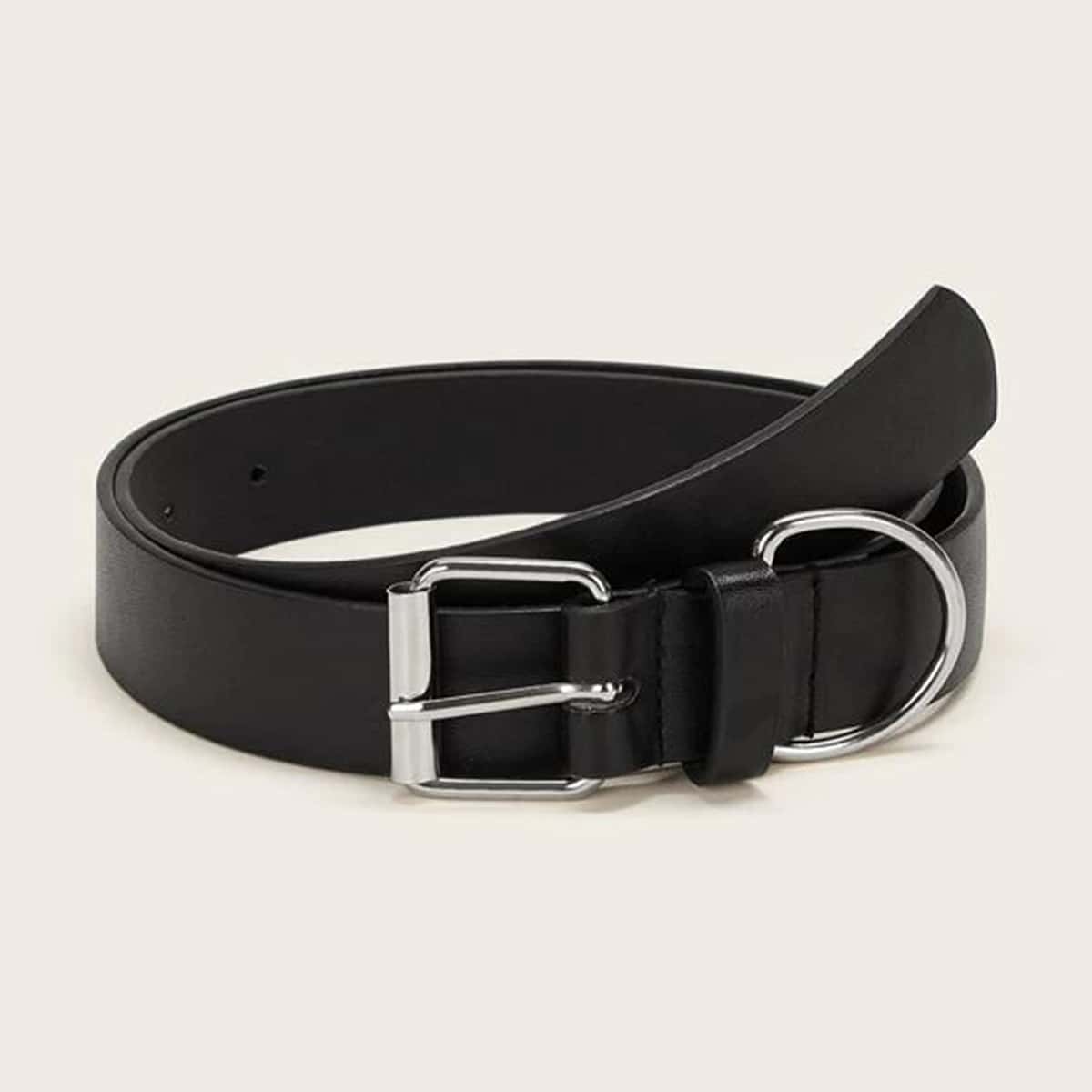 Square Buckle Belt, Black