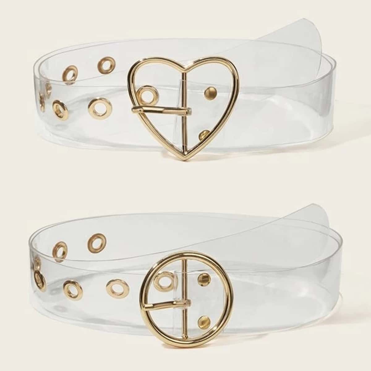 

2pcs Grommet Clear Buckle Belt
