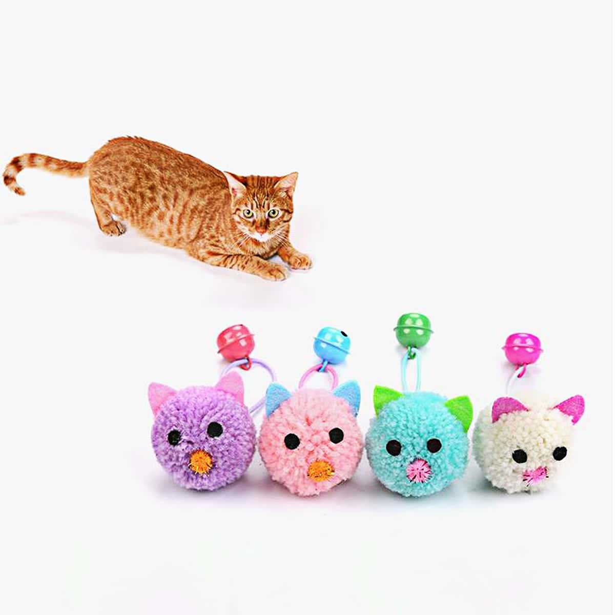 

1pc Random Color Mouse Shaped Cat Toy, Multicolor