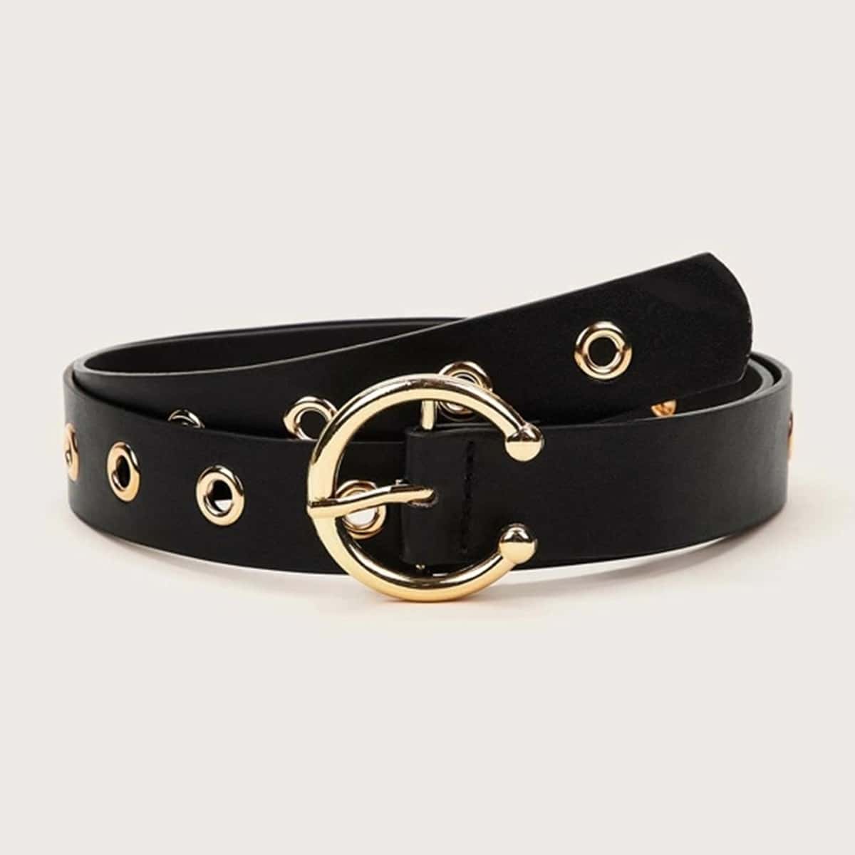 

Grommet Buckle Belt, Black