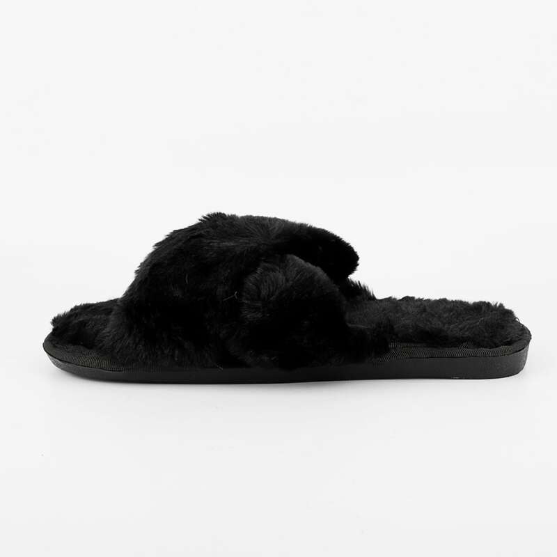 

Solid Fluffy Slippers, Grey
