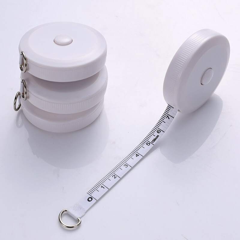 

1pc Mini Shrink Tape Measure, White