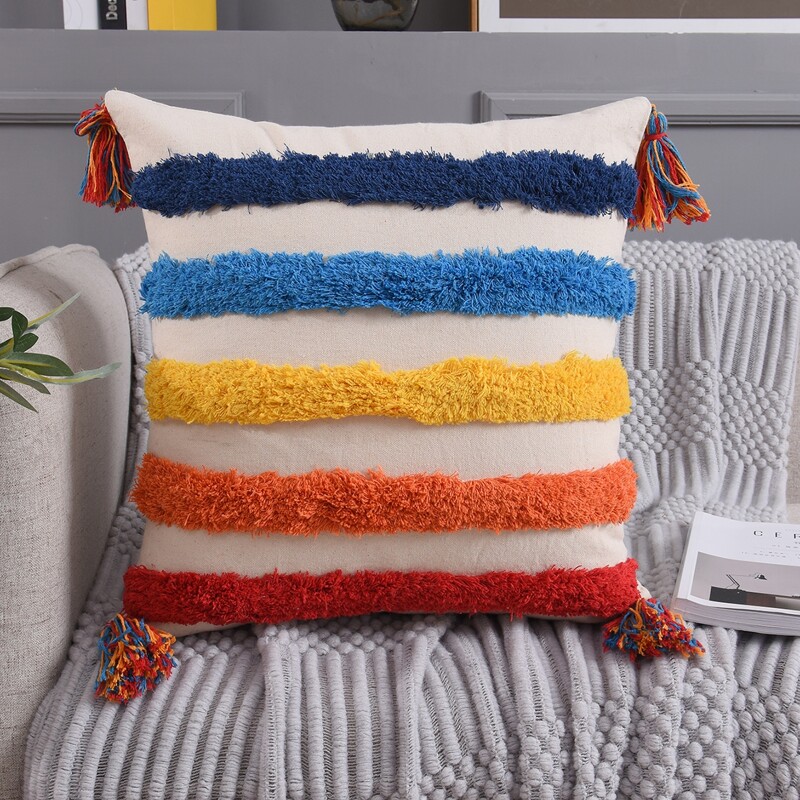 

Tassel Detail Cushion Cover Without Filler, Multicolor