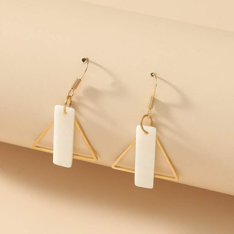 

Geometric Charm Drop Earrings, Gold