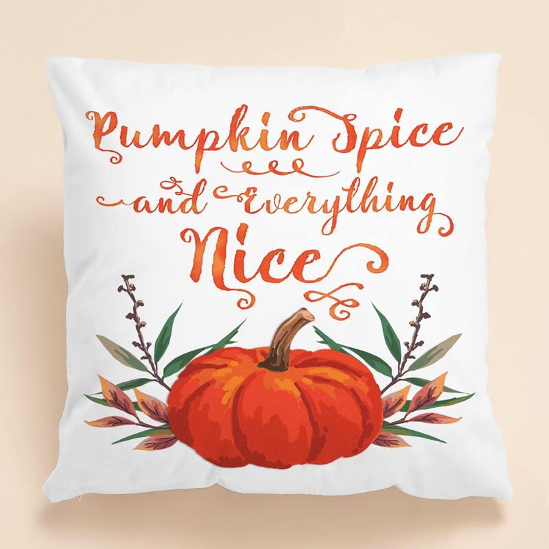 

Pumpkin Print Cushion Cover Without Filler, Multicolor