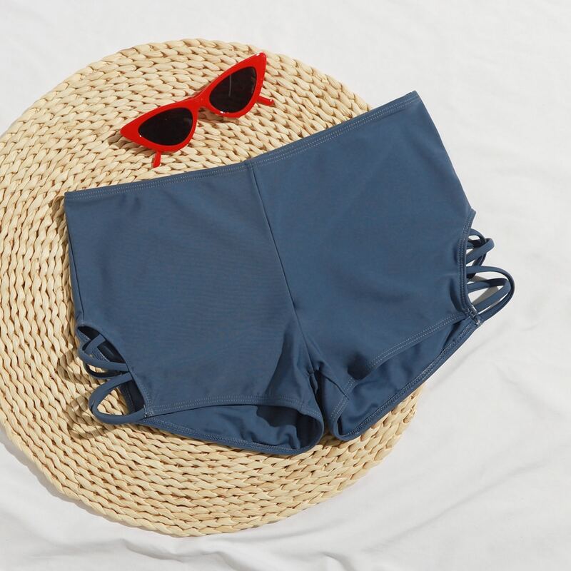 

Solid Cut Out Bikini Bottom, Dusty blue