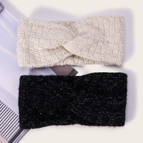 

2pcs Twist Knit Headband, Multicolor
