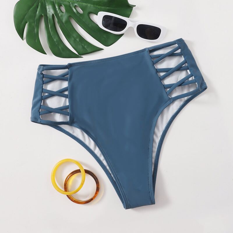

Solid Cut Out Bikini Bottom, Dusty blue
