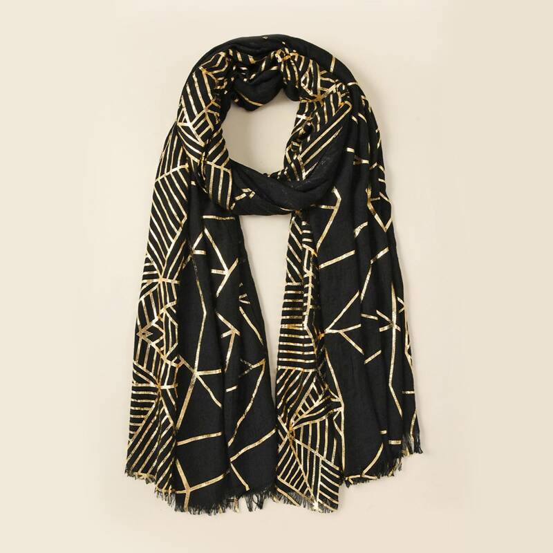 

Halloween Cobweb Pattern Scarf, Black