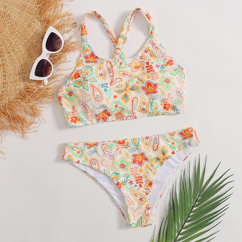 

Paisley Print Bikini Swimsuit, Multicolor