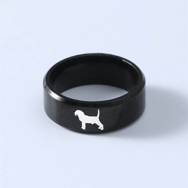 

Men Vintage Titanium Steel Ring, Black