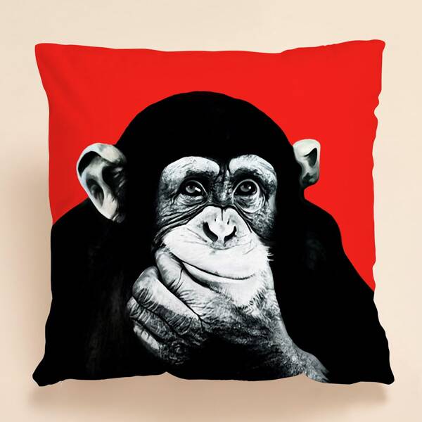 

Gorilla Print Cushion Cover Without Filler, Multicolor