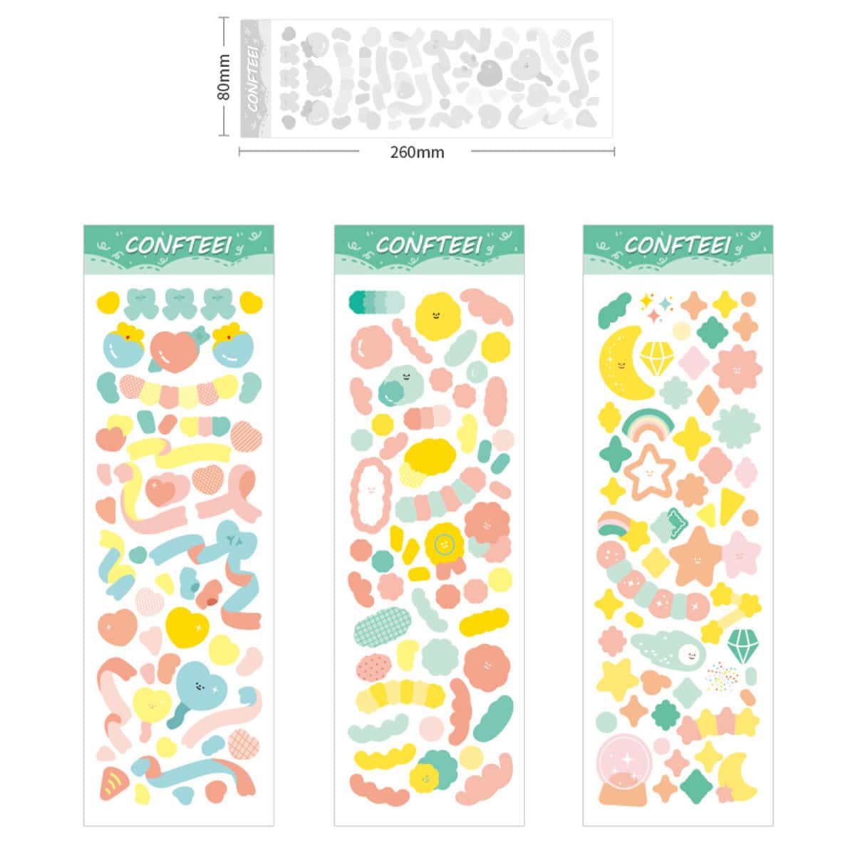 

1sheet Random Cartoon Geo Sticker, Multicolor