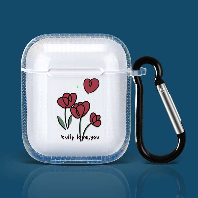 

Flower Print Clear Airpods Case
