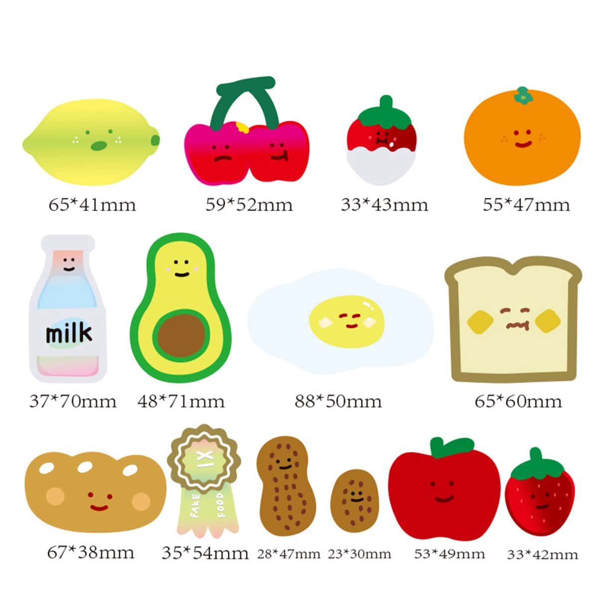

13pcs Cartoon Fruit Sticker, Multicolor