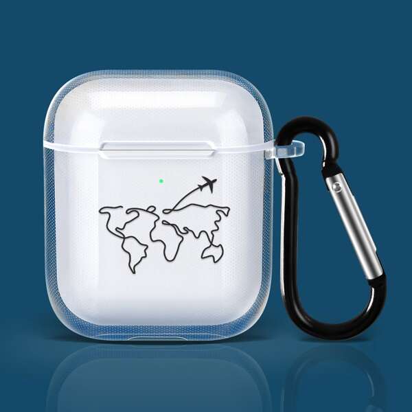 

Прозрачный чехол для Airpods с рисунком карты
