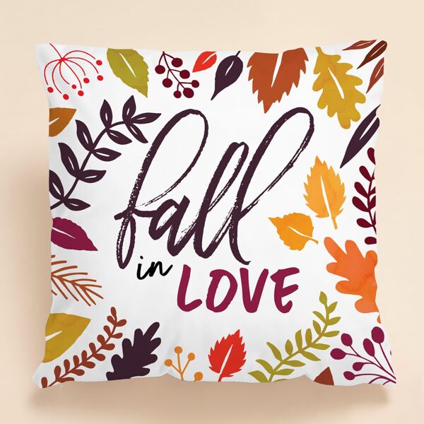 

Slogan Graphic Cushion Cover Without Filler, Multicolor
