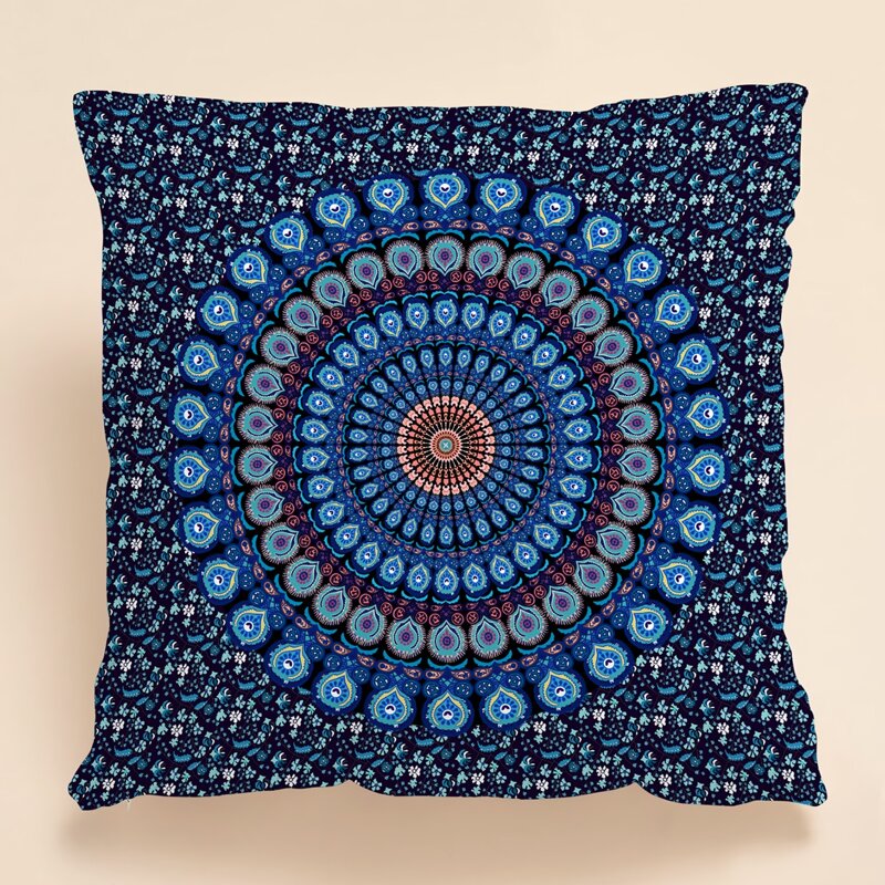 

Mandala Print Cushion Cover Without Filler, Multicolor