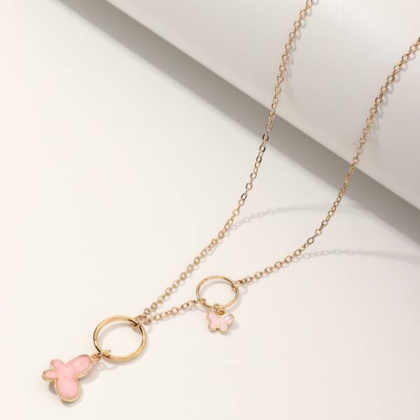 

Toddler Girls Butterfly Charm Necklace, Gold